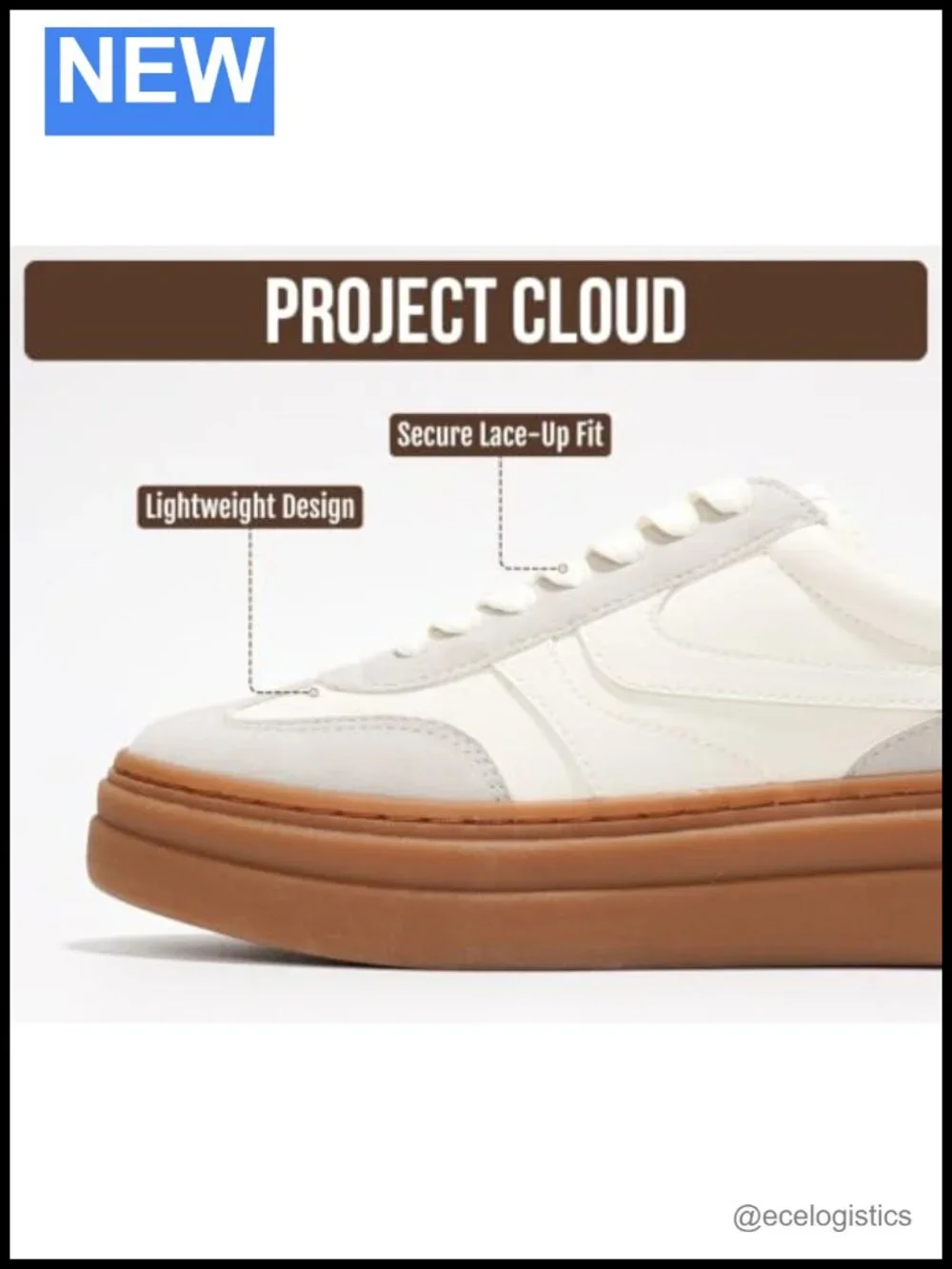 Lightweight Platform Sneakers with Memory Foam Insole, Non-Slip Casual Lace-up